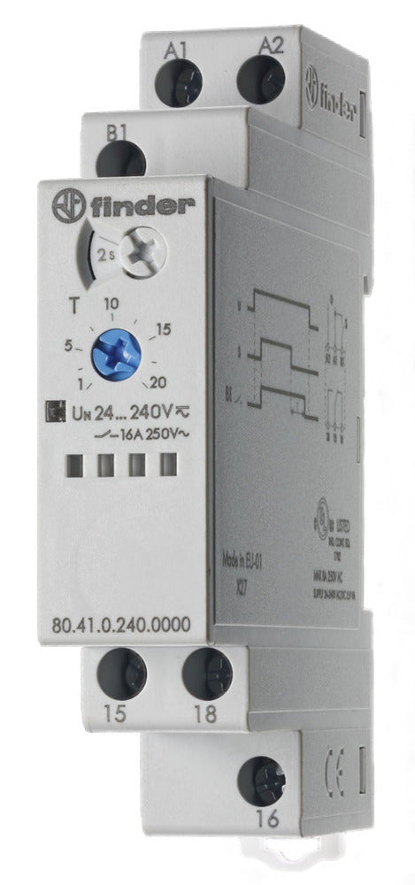 Finder 80.41 Timer Relay 16A 24-240V AC/DC Off-Delay - 80.41.0.240.0000