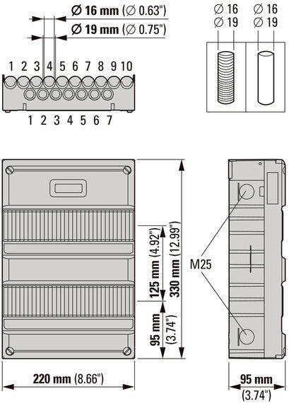 Eaton S55 Flex 6 Group Distribution Board 1P 3P MCB - 1968217