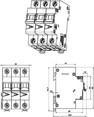 Eaton 3 Pole MCB Circuit Breaker 2A B Curve 15kA - 278835