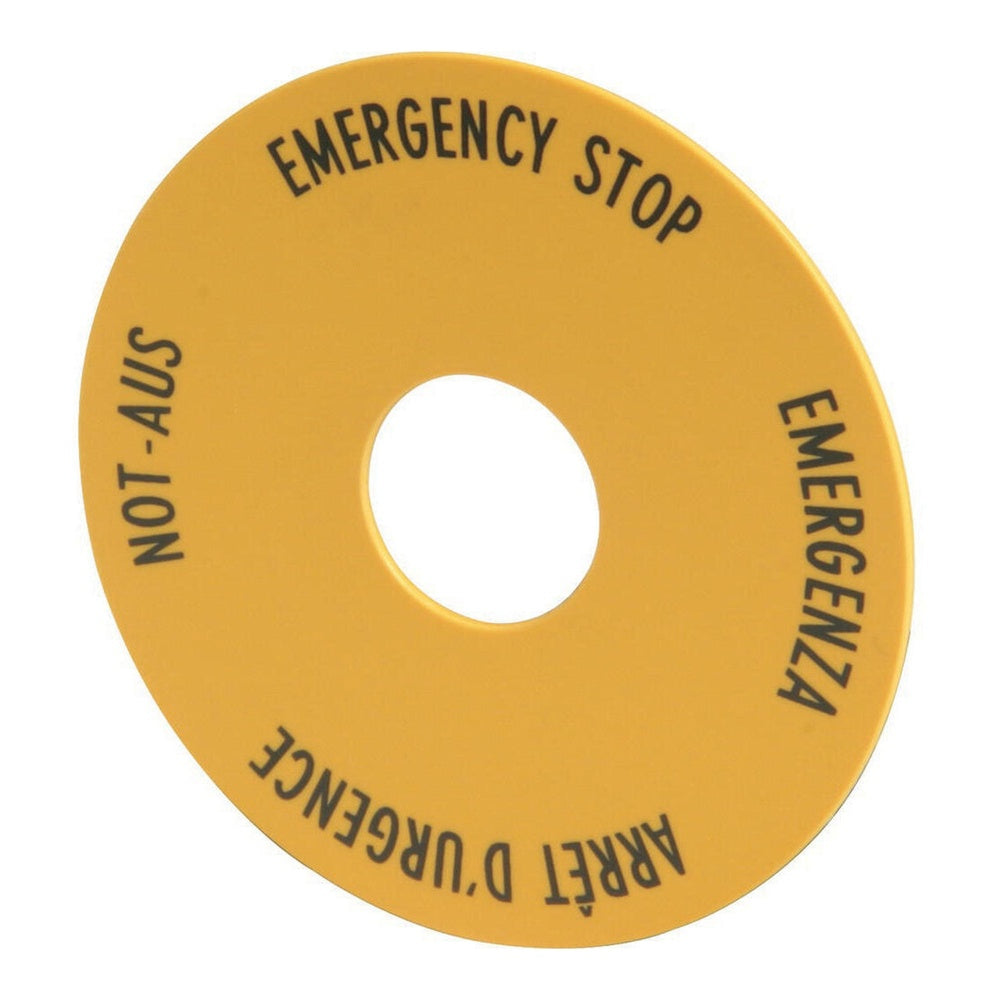Etiqueta De Parada De Emergencia 90mm Multilingüe Amarillo - 216465