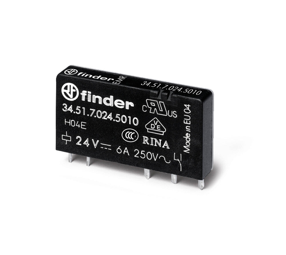 Finder Ultra Delgado Relé PCB 6A 60VDC Contacto Único - 34.51.7.060.5010