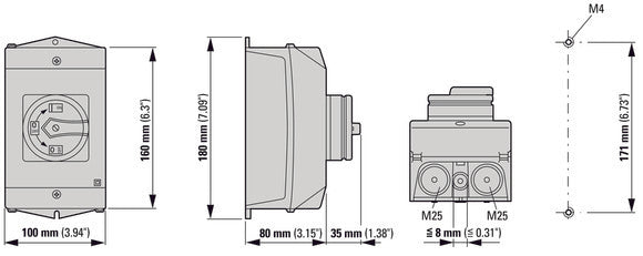 Eaton P1 25A Interruptor Principal De Tres Polos Con Función De Parada - 207295