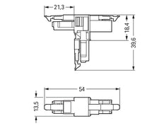 Wago T Distribution Connector 2 Pole Blue - 890-1620