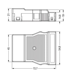 WAGO Carcasa De Alivio De Tensión De 5 Polos Para Cable Único Negro - 770-505/021-000 [25 Piezas]
