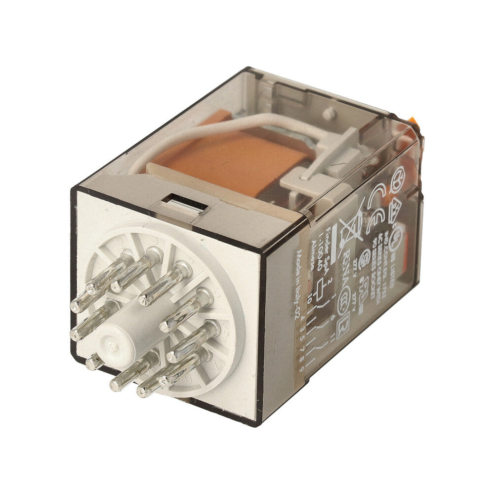 Finder Relé Industrial De 10A Enchufable 24VAC 3CO AgNi - 60.13.8.024.0040