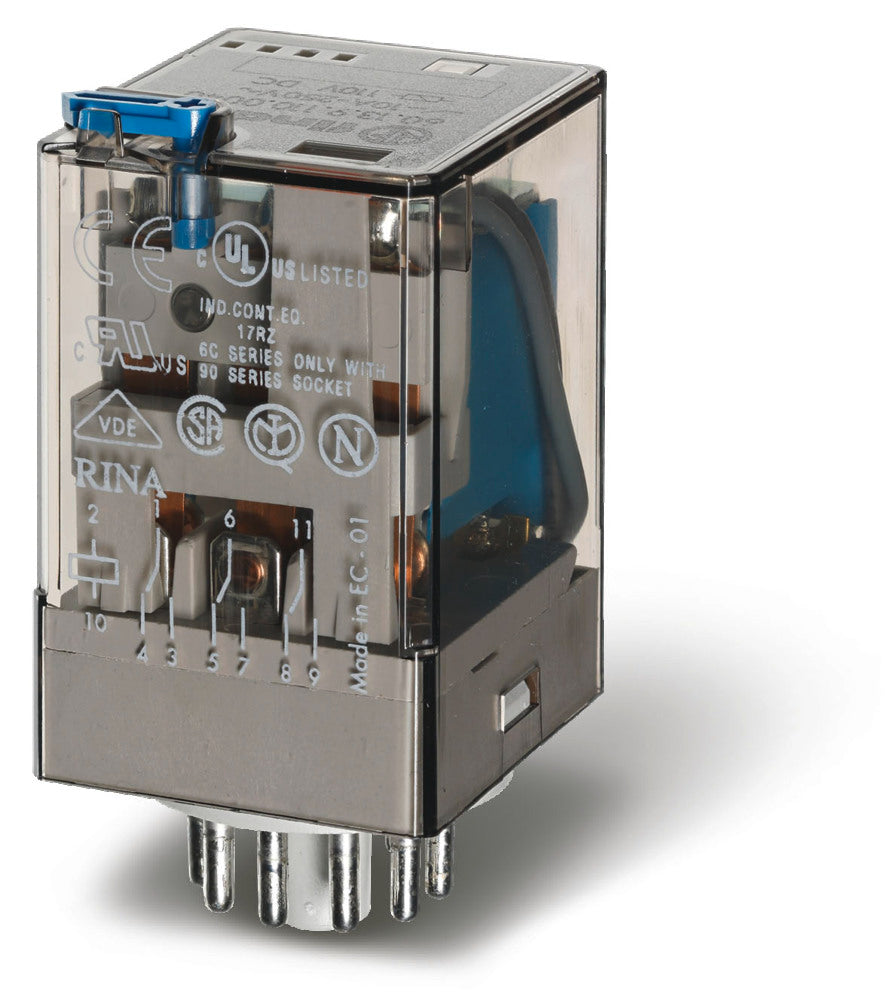 Relé Industrial Finder 3CO 10A 230VAC Con LED - 60.13.8.230.0054