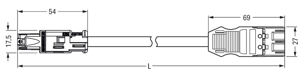 WAGO ECA MIDI Cable Adaptador De 3 Polos 3M Marrón - 774-9973/1506-305