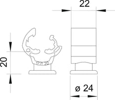 OBO M8 Polyamide Cable Mount 20mm - 5207444 [5 Pieces]