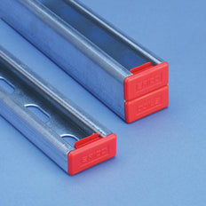 Tapa De Extremo De Canal De Soporte Azul 41x41mm - 313305 [5 Piezas]