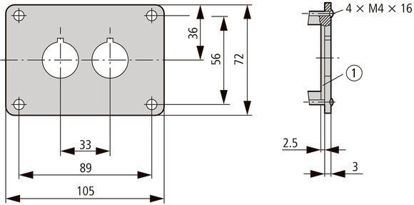 Eaton M22-E2 Dual Mounting Plate For Control Devices - 216543