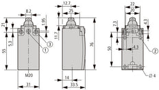 Eaton Position Switch With Roller Lever IP66 IP67 - 106800