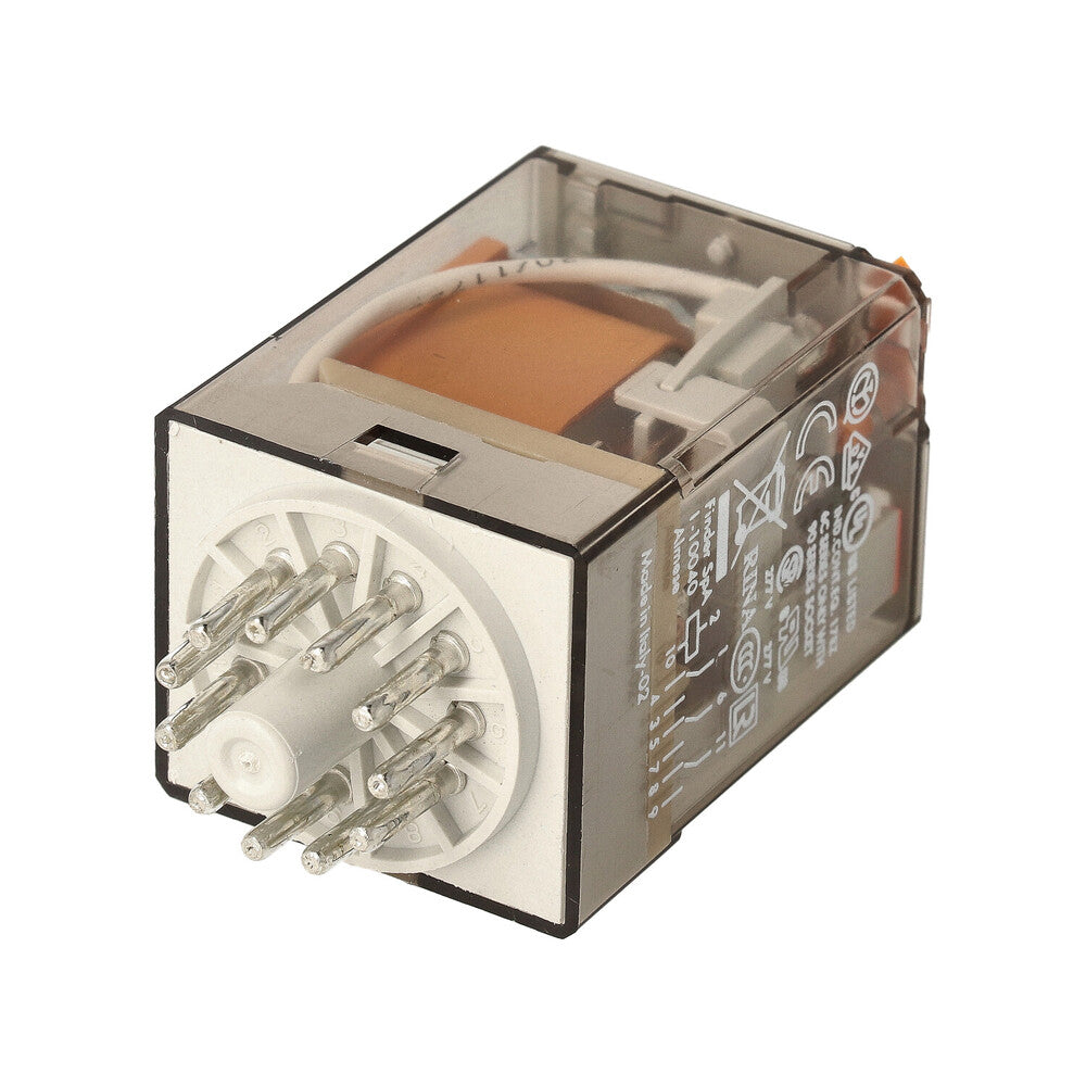 Finder Relé Industrial De 3 Polos 10A 230VAC Con Pulsador De Prueba - 60.13.8.230.0040