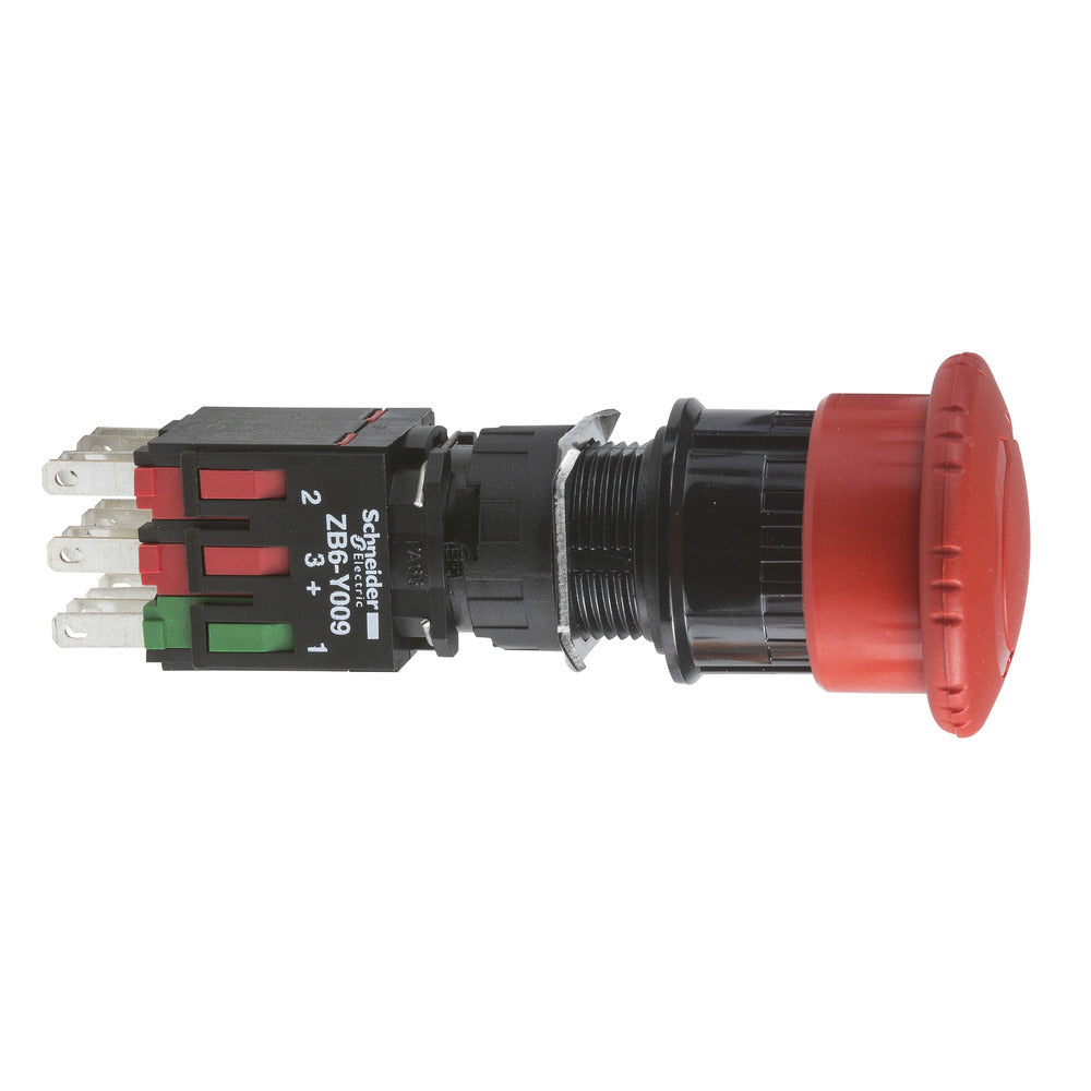 Schneider Electric 30mm Emergency Stop Button 1NO 2NC - XB6AS8349B