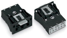 Wago 770-713 Conector Snap In 3 Polos 4mm² Negro - 770-713 [2 Piezas]