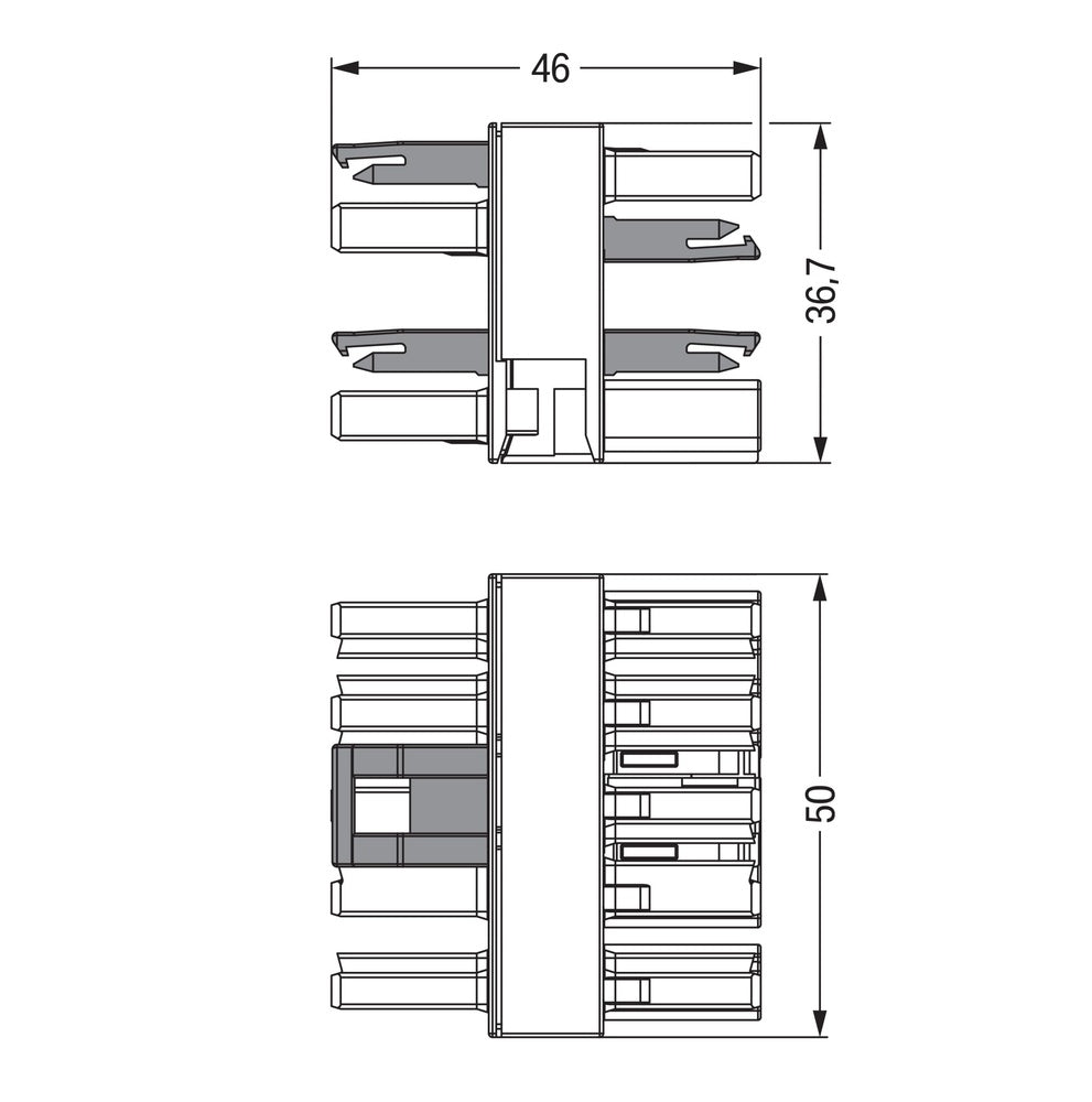 Wago 770-618 5-Pole Distribution Connector 3-Way Blue - 770-618