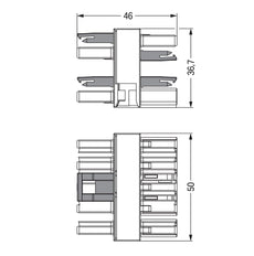 Wago 770-618 5-Pole Distribution Connector 3-Way Blue - 770-618