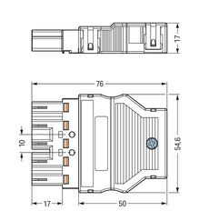 Conector Negro De 5 Pines WAGO 770-115 Con Alivio De Tensión - 770-115