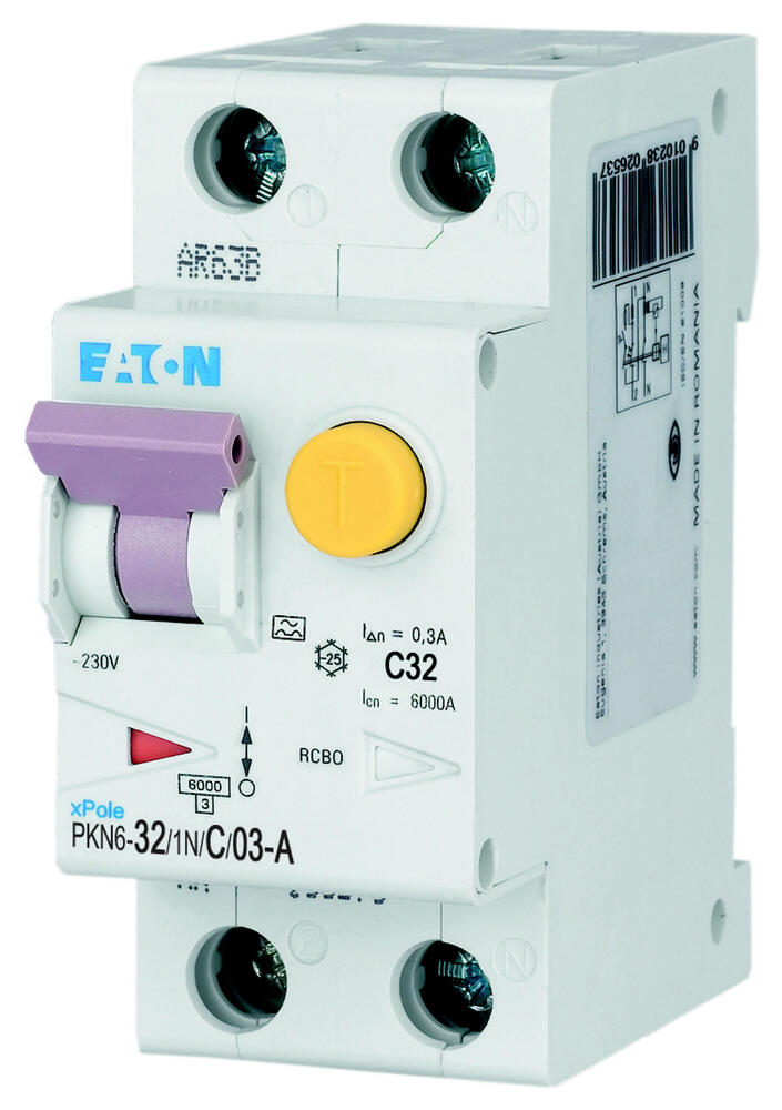 Eaton PKN6 32A 300mA RCBO Circuit Breaker 1P+N - 236739