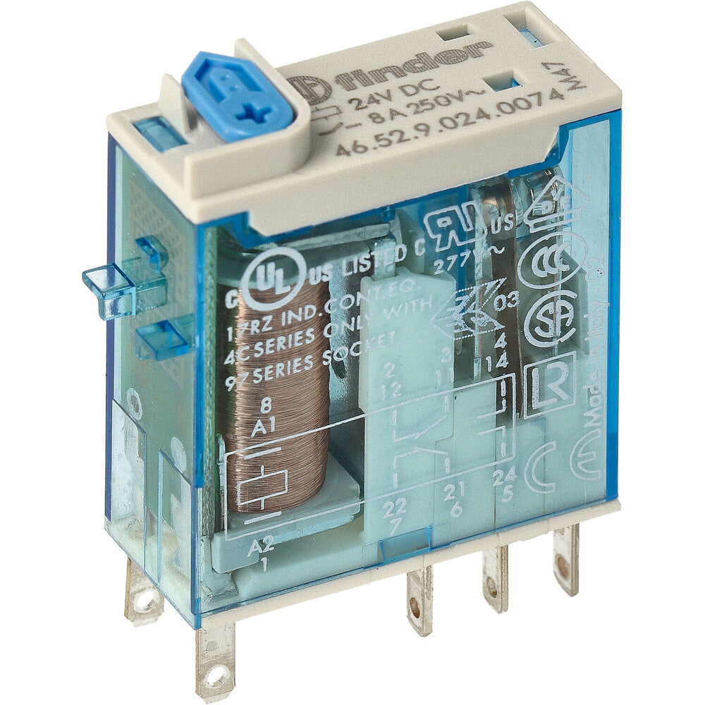 Finder 46.52 Industrial Relay 8A 24VDC Dual CO - 46.52.9.024.0074
