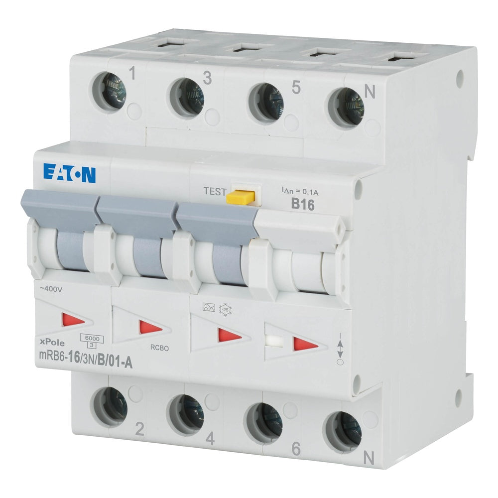 Eaton MRB6 RCBO 16A 100mA 3P+N B-Carácter 6kA - 120654