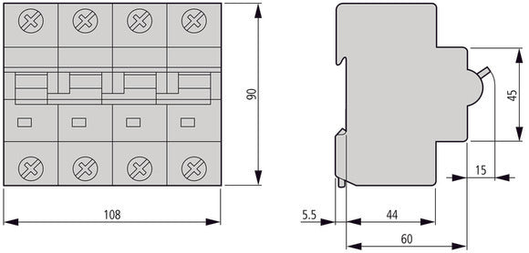 Eaton AZ-4-C125 Interruptor Automático MCB De 4 Polos 125A - 211812