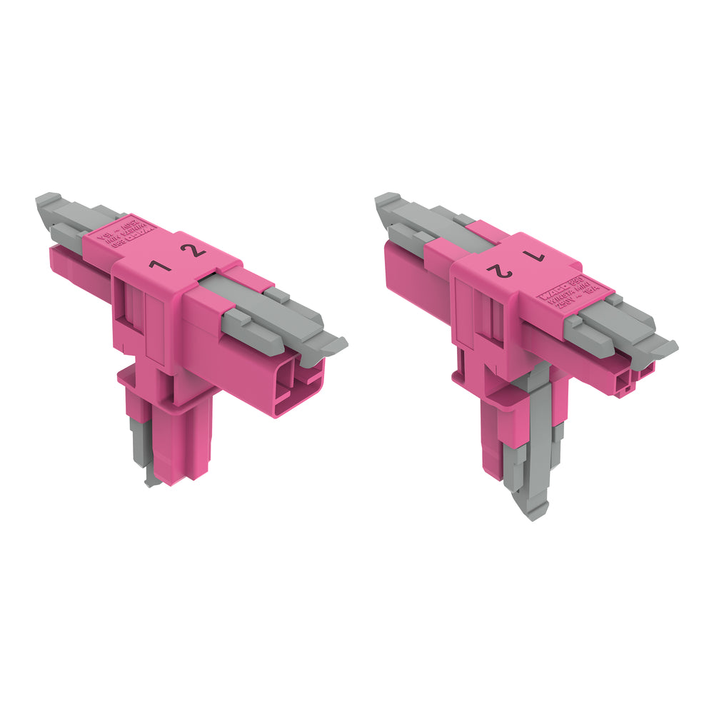 Conector T-De Distribución WAGO De 2 Polos Rosa - 890-1703