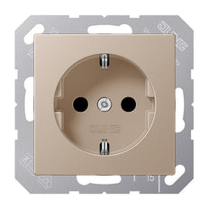 Jung A500 16A Wall Socket Champagne With Ground Contact - A1520NKICH