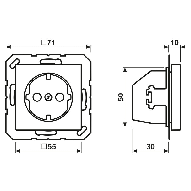 Jung A500 16A Wall Socket Champagne With Ground Contact - A1520NKICH