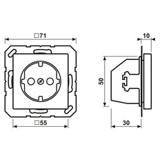 Jung A500 16A Wall Socket Champagne With Ground Contact - A1520NKICH