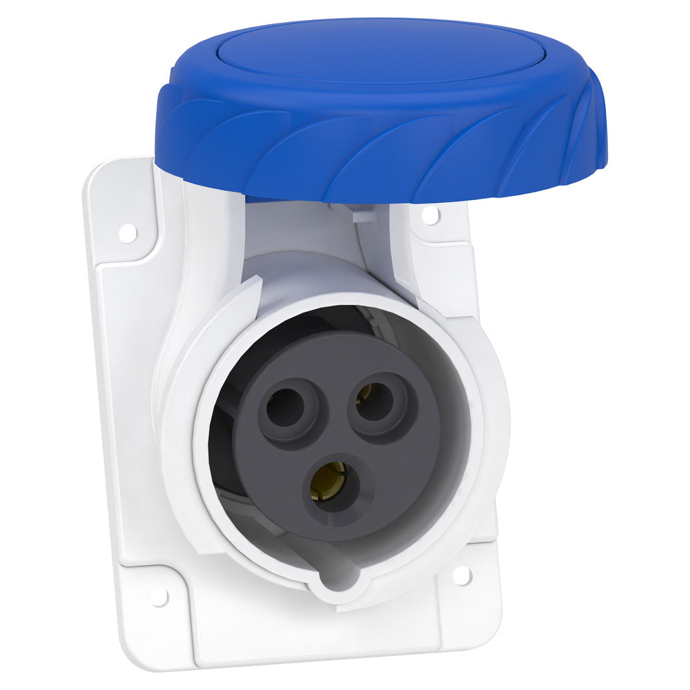 Schneider PratiKa Fast 16A IP67 Angled Panel Socket - PKY16F723