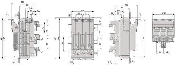 Eaton NH Interruptor Desconectador De Fusibles De 3 Polos 160A - 183035