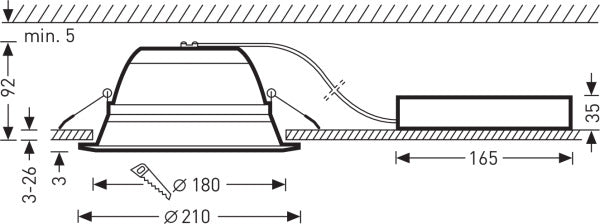 Ambiella Led Downlight 18W 1900lm Haz Estrecho IK02 - 6854740