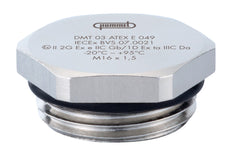 Metric Ex-e Nickel Plated Brass Plug M40x1.5 - 1198400050