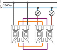 Niko Hydro IP55 Double Two Way Switch Black - 761-32600