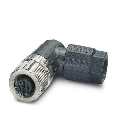 M12 5-Pin Angled Female Connector With Push-Lock Spring - 1424653