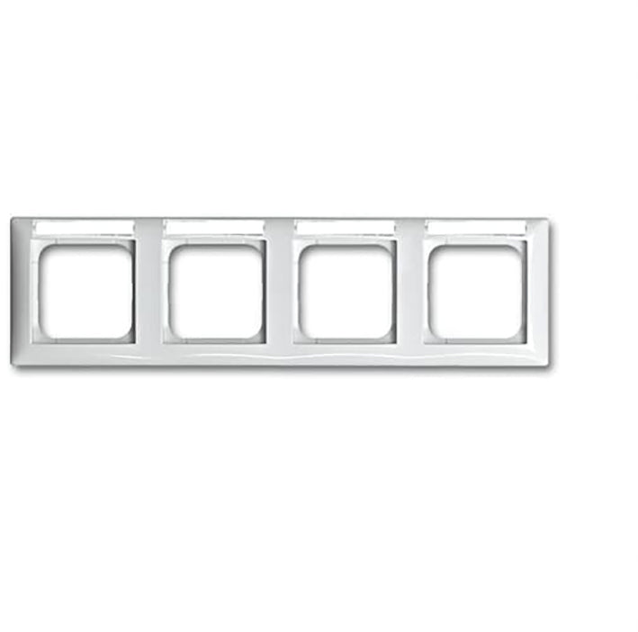 4 Gang Cover Frame With Text Window Alpine White - 2CKA001754A4551
