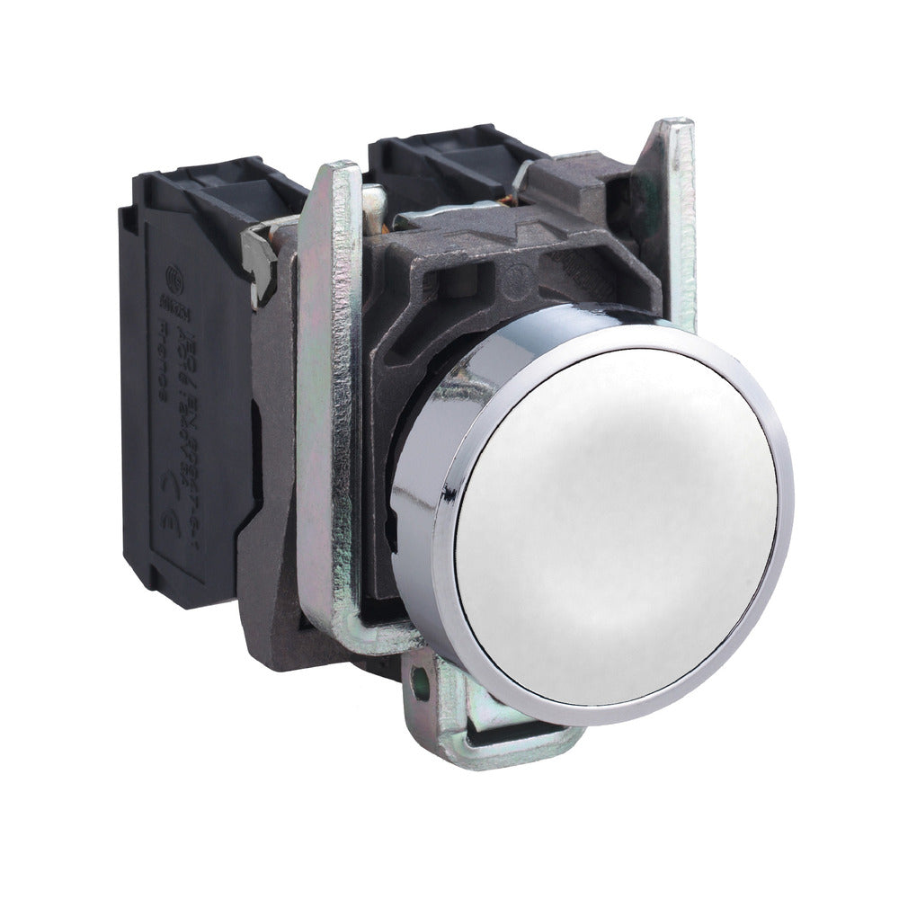 Schneider Electric XB4BA11 Metal Push Button White NO Contact - XB4BA11