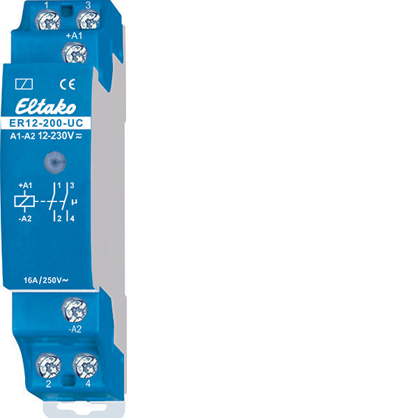 Eltako ER12-200-UC Dual NO Switching Relay 16A 250V - 22200002