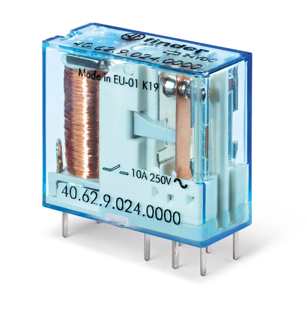 Relé PCB Finder 24VDC 10A Dual CO AgNi Contacto - 40.62.9.024.0000
