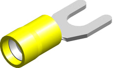 Conex PVC Fork Connector 4.0-6.0mm M5 Yellow - CE020303 [100 Pieces]