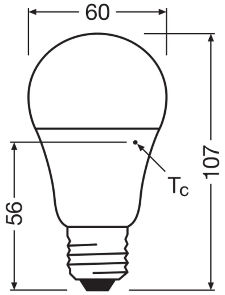 OSRAM LED Classic A40 E27 4.9W 2700K Frosted Bulb - 4058075127319 [2 Pieces]