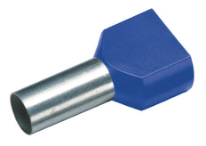 Insulated Twin Wire End Ferrules 2x2.5mm Blue 10mm - 182444 [100 Pieces]