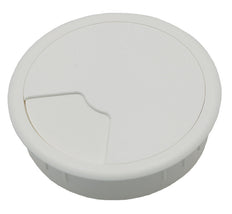 80mm White Plastic Cable Grommet For Desk - 49.80.025 [2 Pieces]