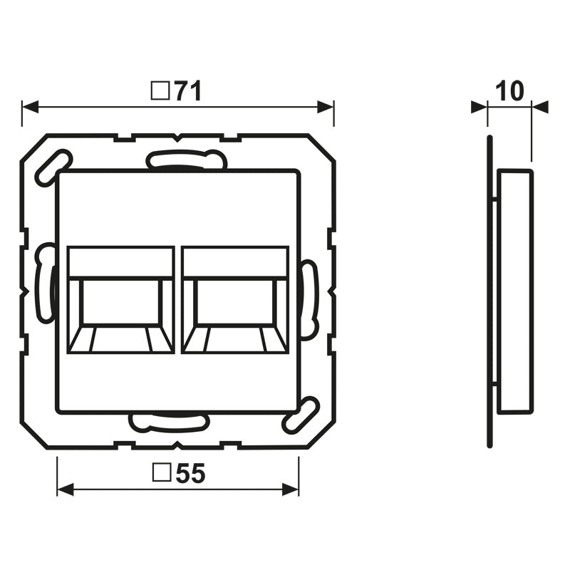 Jung AS500 White Dual Panduit Modular Jack Cover - A1569-2PAND