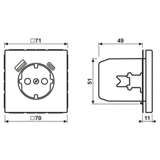 Toma De Corriente De Pared Antigua De Latón Jung Con Puertos USB A Y C - ME1520-15CAAT