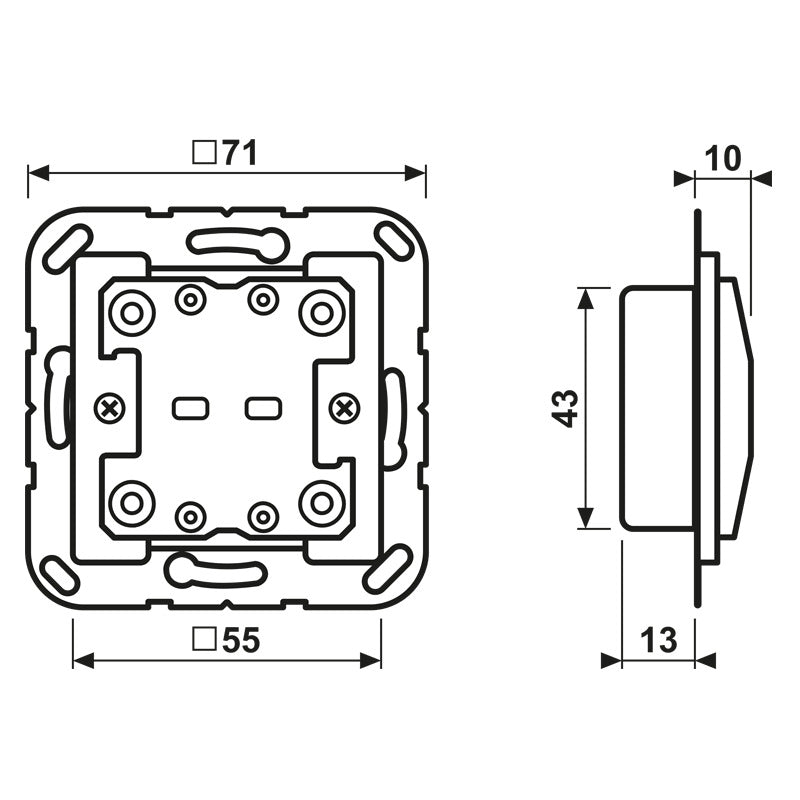 JUNG KNX F10 Universal Módulo De Botón De Dos Canales - A10921ST