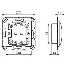 JUNG KNX F10 Universal Módulo De Botón De Dos Canales - A10921ST