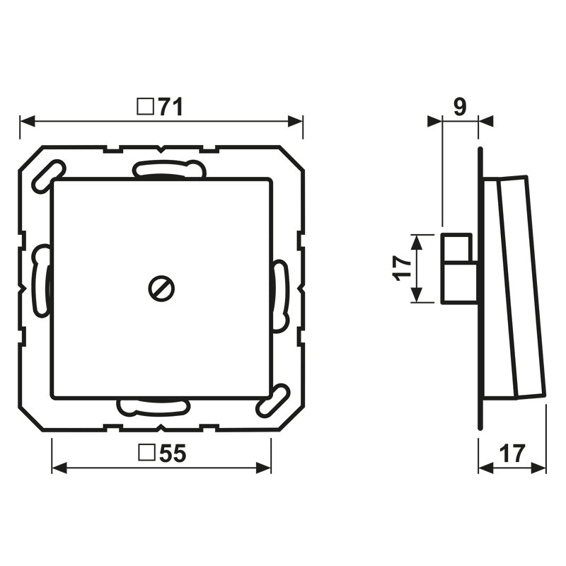 Jung A500 Cable Entry Cover Plate Snow White Matte - A590BFAWWM