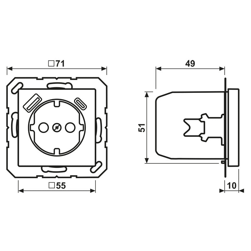 JUNG A500 Toma De Corriente De Pared Doble USB Con Protección Para Niños - A1520-15CAAL