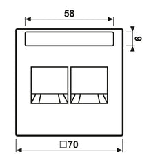 LS990 Doble Jack Modular Tapa Placa Grafito Negro - LS1969-2NAWESWM